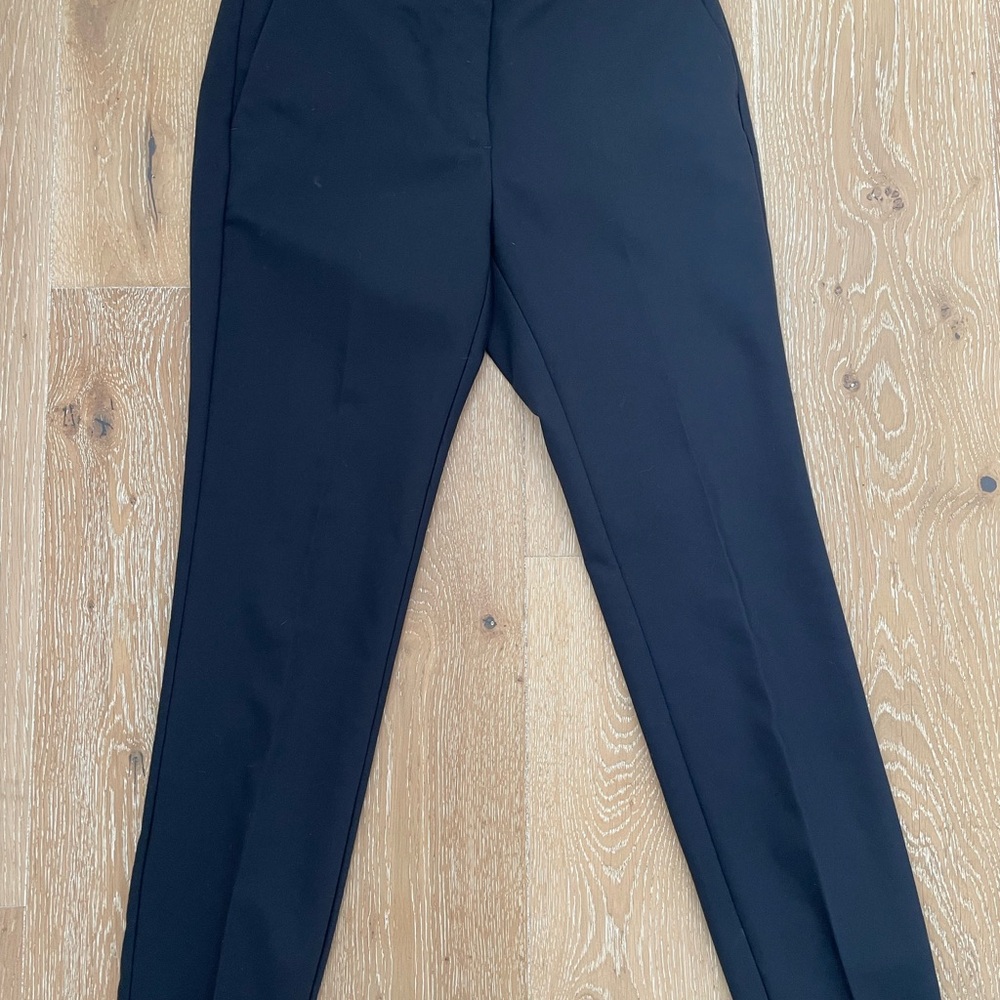 Zara Navy Trousers with Striped Waistband